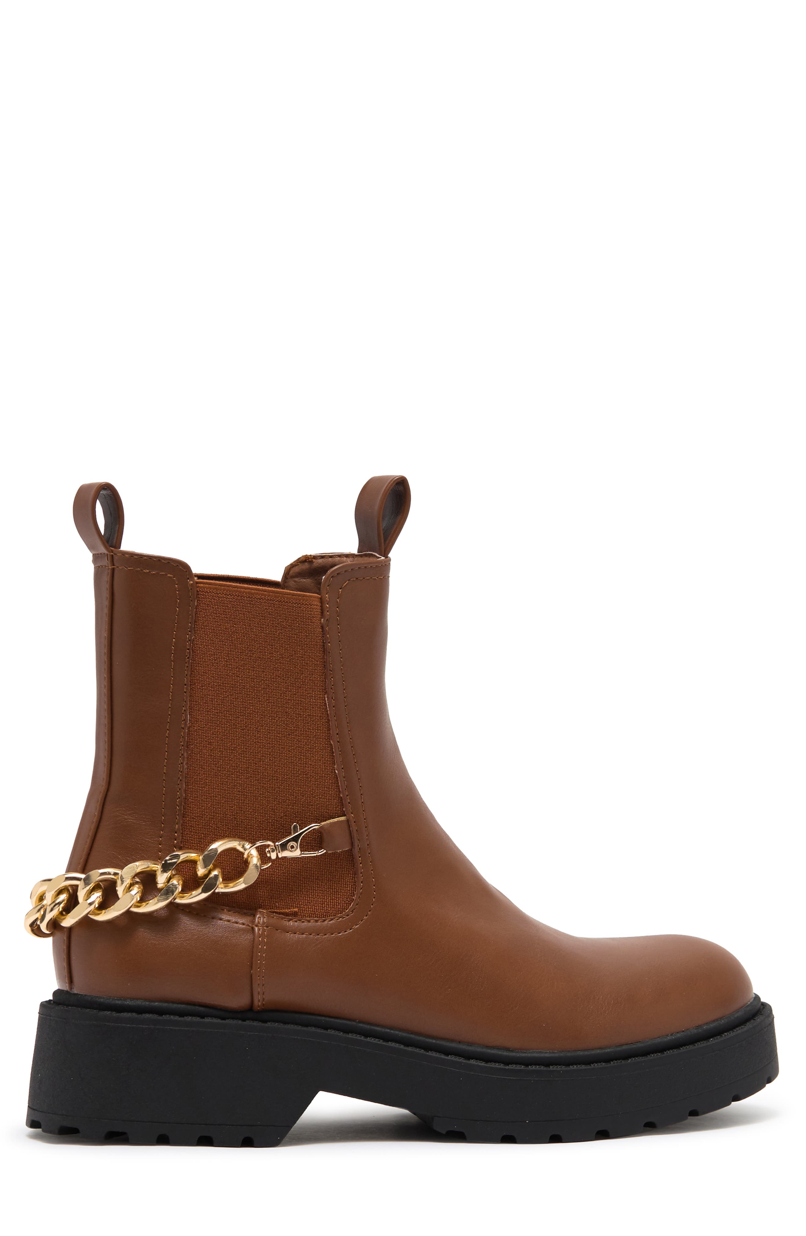 CHASE AND CHLOE ́ Chain Trimmed Chelsea Boot, Alternate, color, Tan Pu