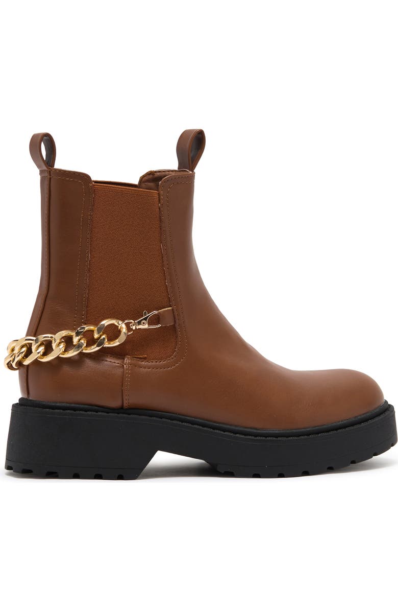 CHASE AND CHLOE ́ Chain Trimmed Chelsea Boot, Alternate, color, Tan Pu