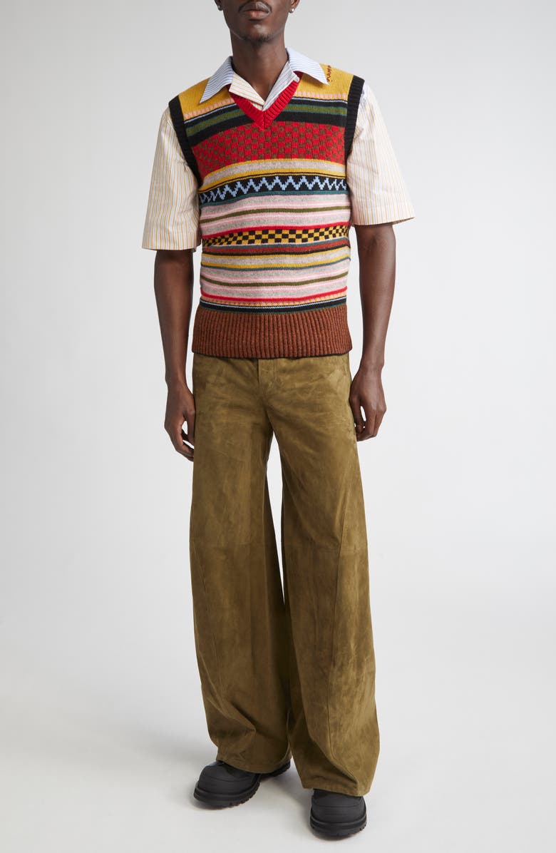 Marni V-Neck Sweater Vest, Alternate, color, Multicolor