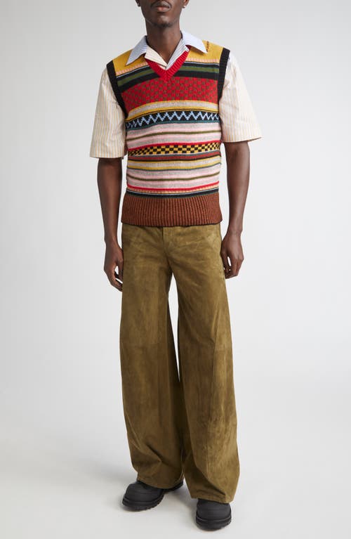 Marni Striped Wool Vest In Multi