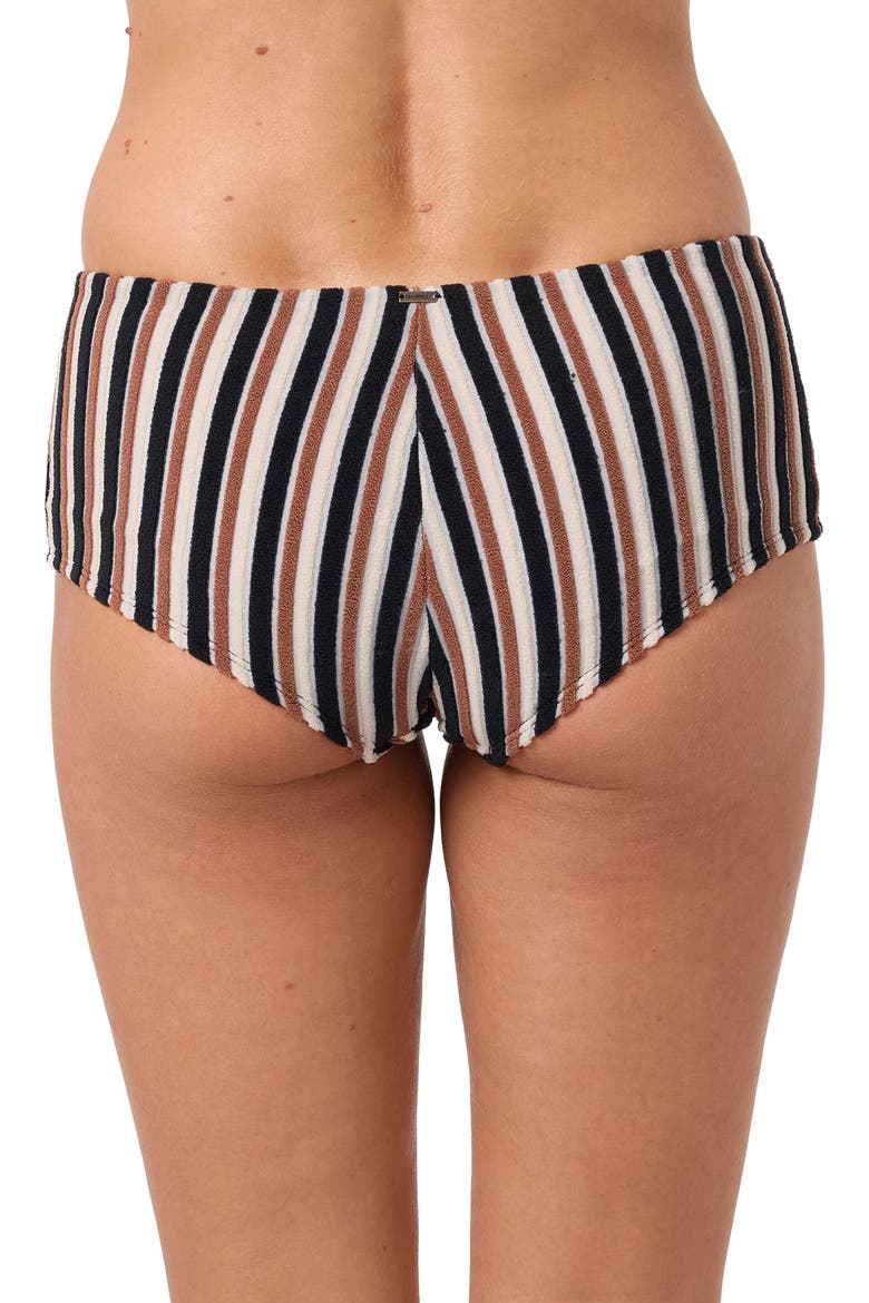 Sand Dollar Stripe Surf's Up Boyshort Bikini Bottoms, Alternate, color, BLACK
