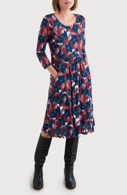 Seasalt Cornwall Enor Print Organic Cotton Fit & Flare Dress