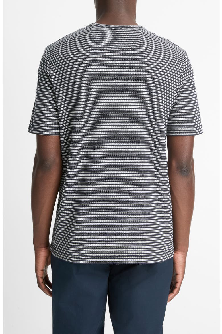 Stripe Pima Cotton Piqué T-Shirt, Alternate, color, COASTAL/ NATURAL