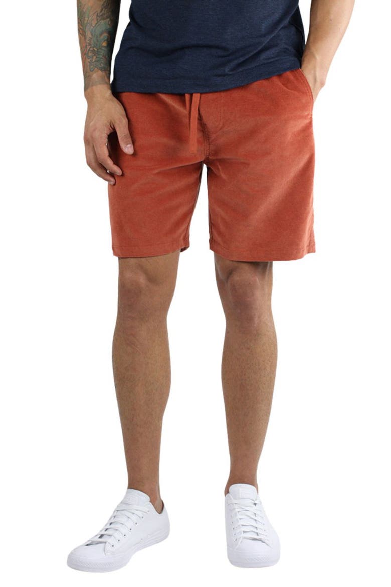 Stretch Corduroy Pull-On Shorts, Main, color, RUST