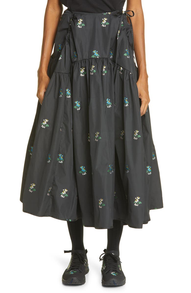 Cecilie Bahnsen Lilly Embroidered Midi Skirt, Main, color, 