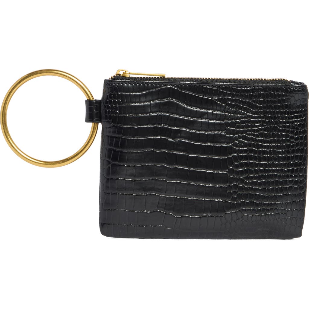Bcbg O-ring Handle Wristlet Pouch In Black