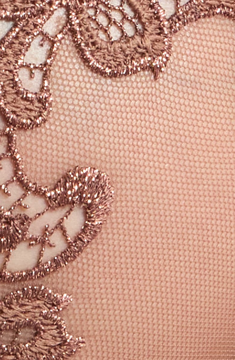 Simone Perele Saga Sheer Underwire Plunge Bra, Alternate, color, Tender Brown