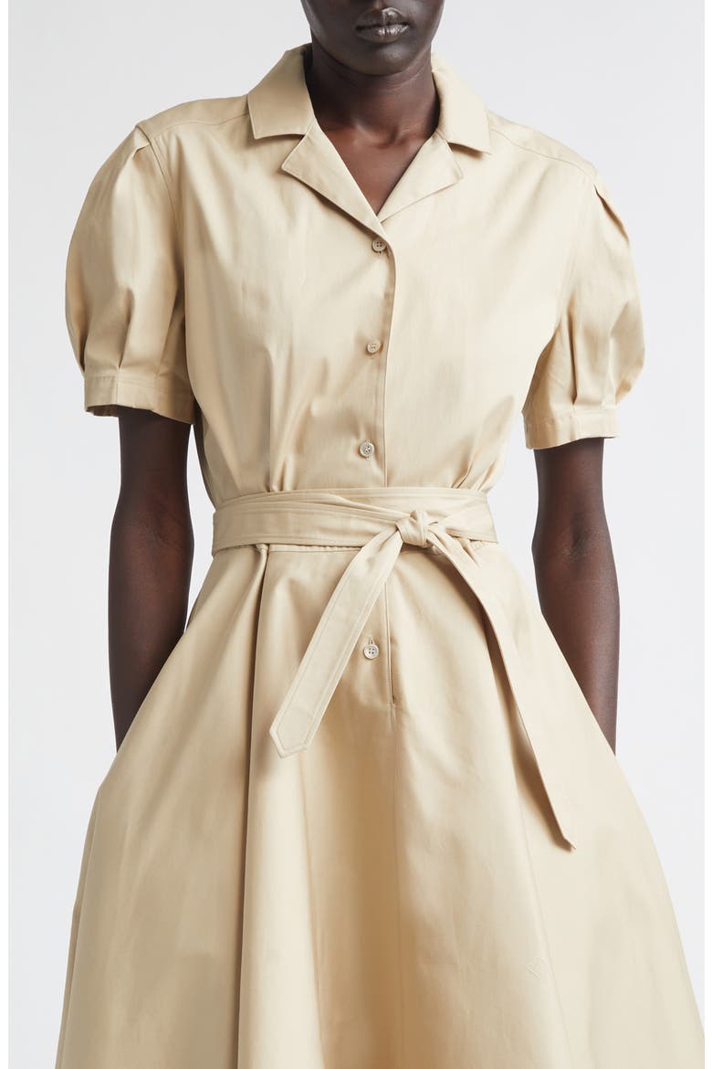 Belted Cotton Shirtdress, Alternate, color, UNIFORM BEIGE