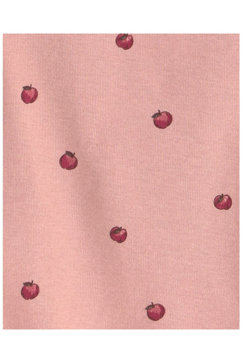 Print Fitted Organic Cotton Two-Piece Pajamas, Alternate, color, PINK APPLES