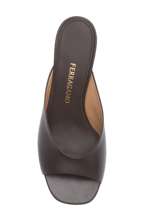 Ferragamo Igea S-shaped Kitten Heel Sandal In Black