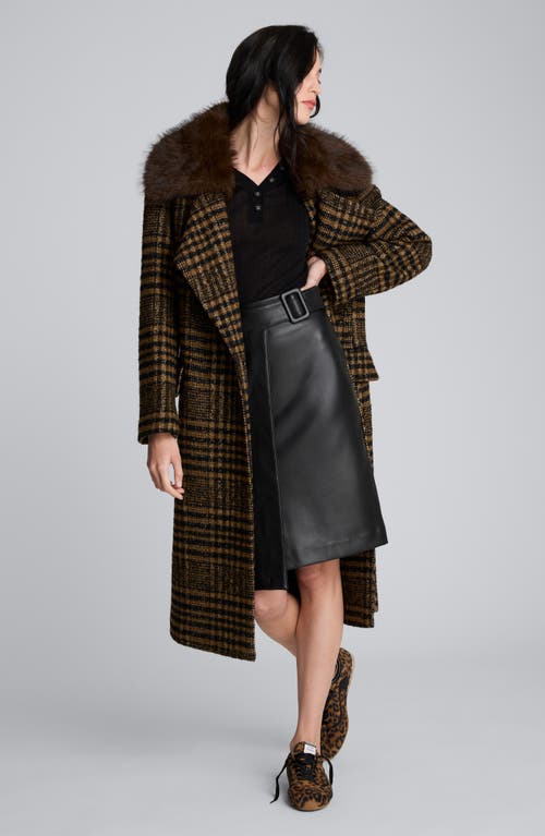 Kenneth Cole Faux Leather Pull On Faux Wrap Skirt In Black