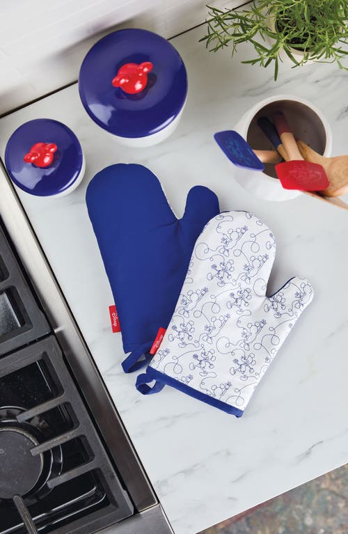 Disney Mickey Bon Voyage Set Of 2 Oven Mitts In Blue