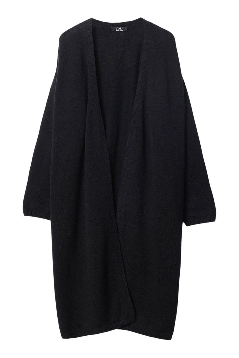 Long Maternity Cashmere Robe, Alternate, color, black