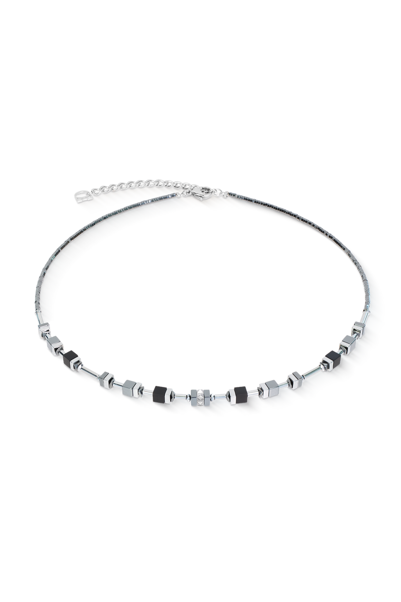 Cube Eclipse Necklace Onyx, Main, color, Black-Silver