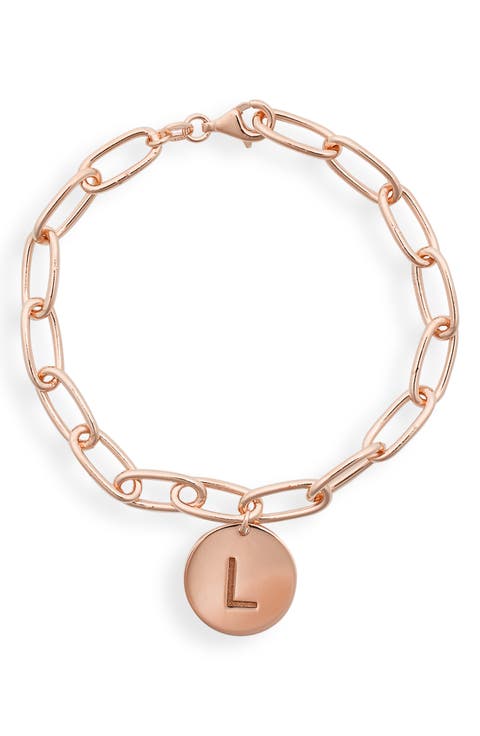 Initial Disc Charm Bracelet