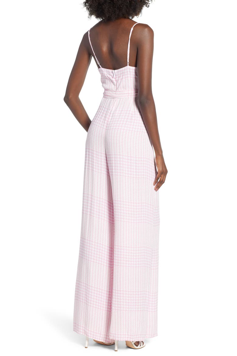 Mel Belted Jumpsuit, Alternate, color, PINK PLAID