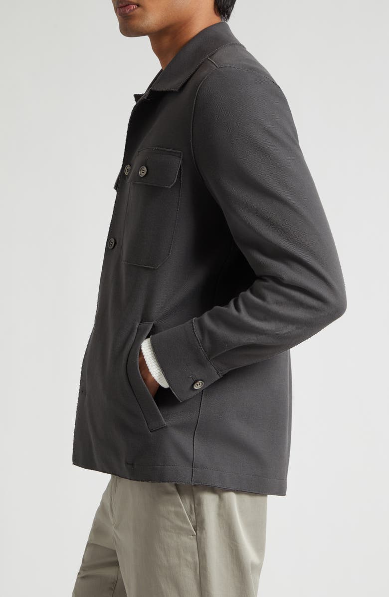 Eleventy Stretch Cotton Blned Overshirt, Alternate, color, 22N Black