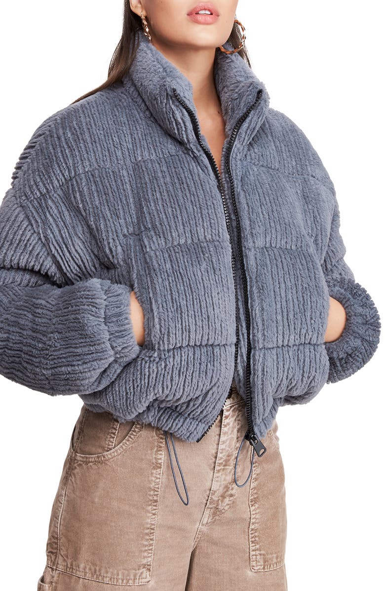 BDG Urban Outfitters Fluffy Corduroy Crop Puffer Jacket, Main, color,