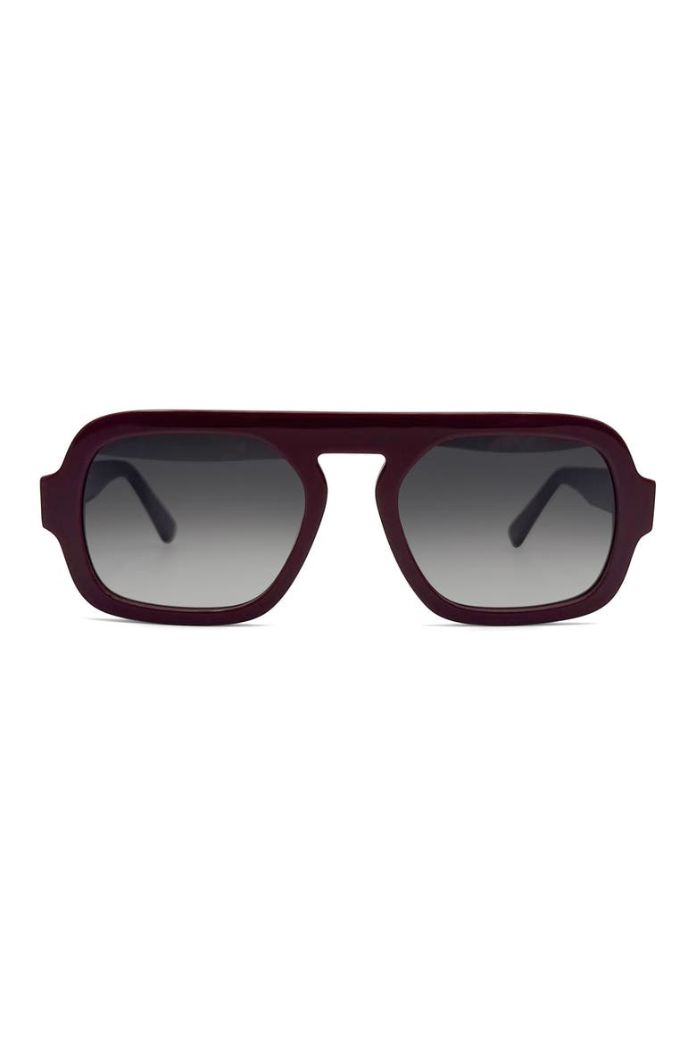 55mm Rhiannon Aviator Sunglasses, Main, color, BURGUNDY
