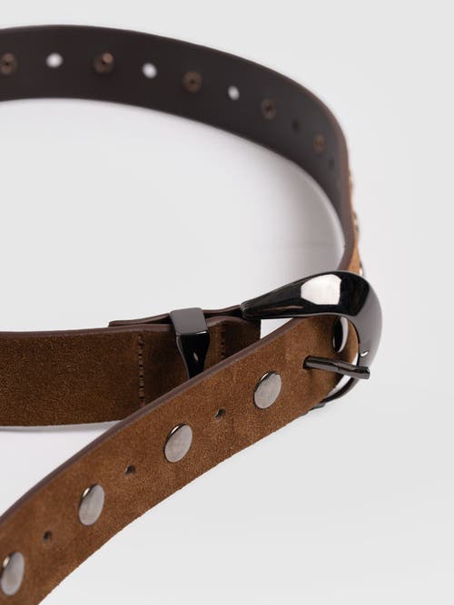 Saint + Sofia Roxie Studded Belt In Brown