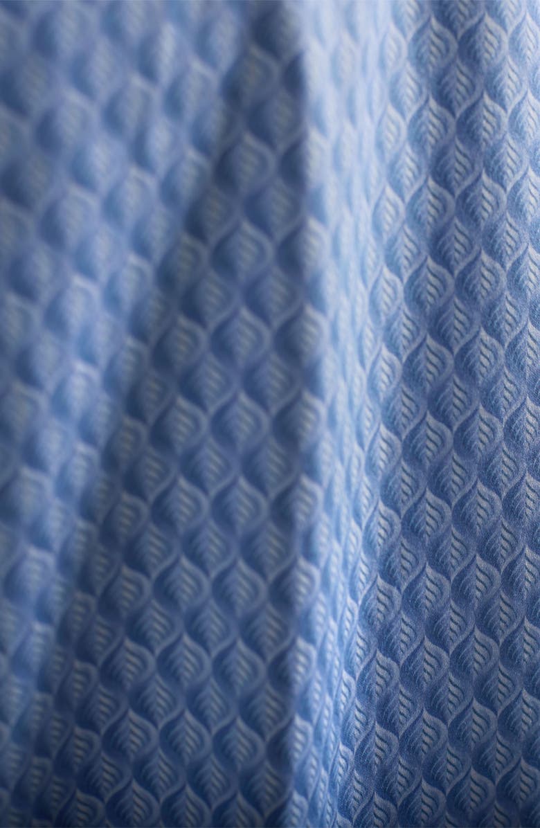 Bugatchi Axel Trim Fit Leaf Print Stretch Cotton Button-Up Shirt, Alternate, color, Air Blue