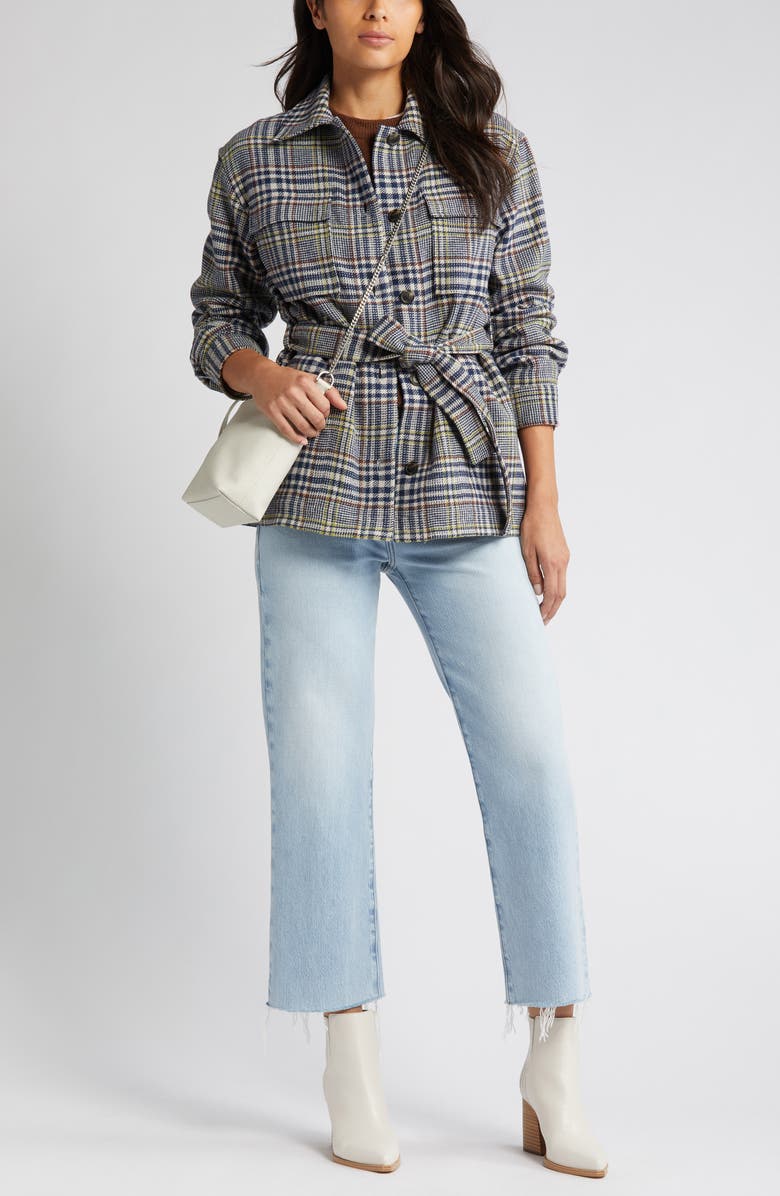 Pendleton West End Belted Virgin Wool Blend Shirt Jacket, Main, color,