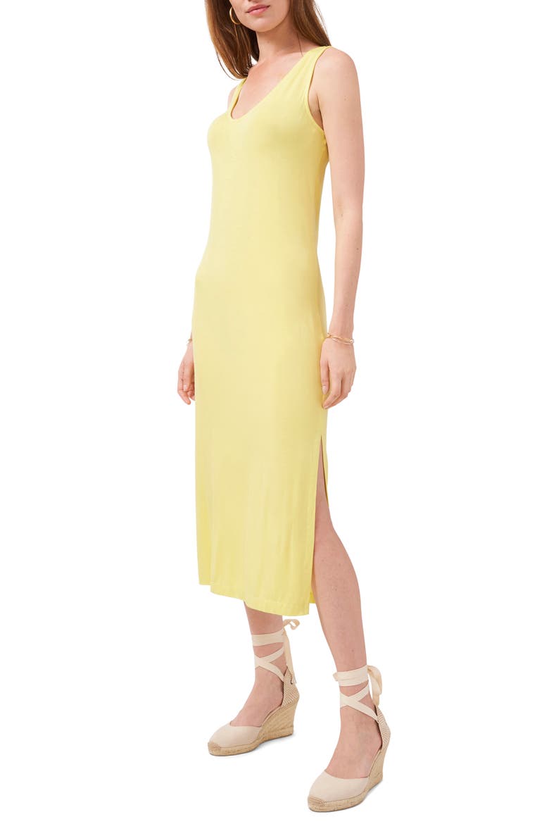 Deep V-Neck Dress, Alternate, color, CITRUS YELLOW