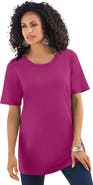 Roaman's Plus Size Cotton Ultimate Crewneck Tee