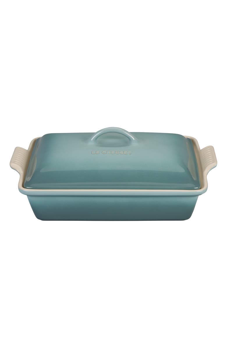 Le Creuset 4-Quart Rectangular Stoneware Casserole with Lid, Main, color, Sea Salt