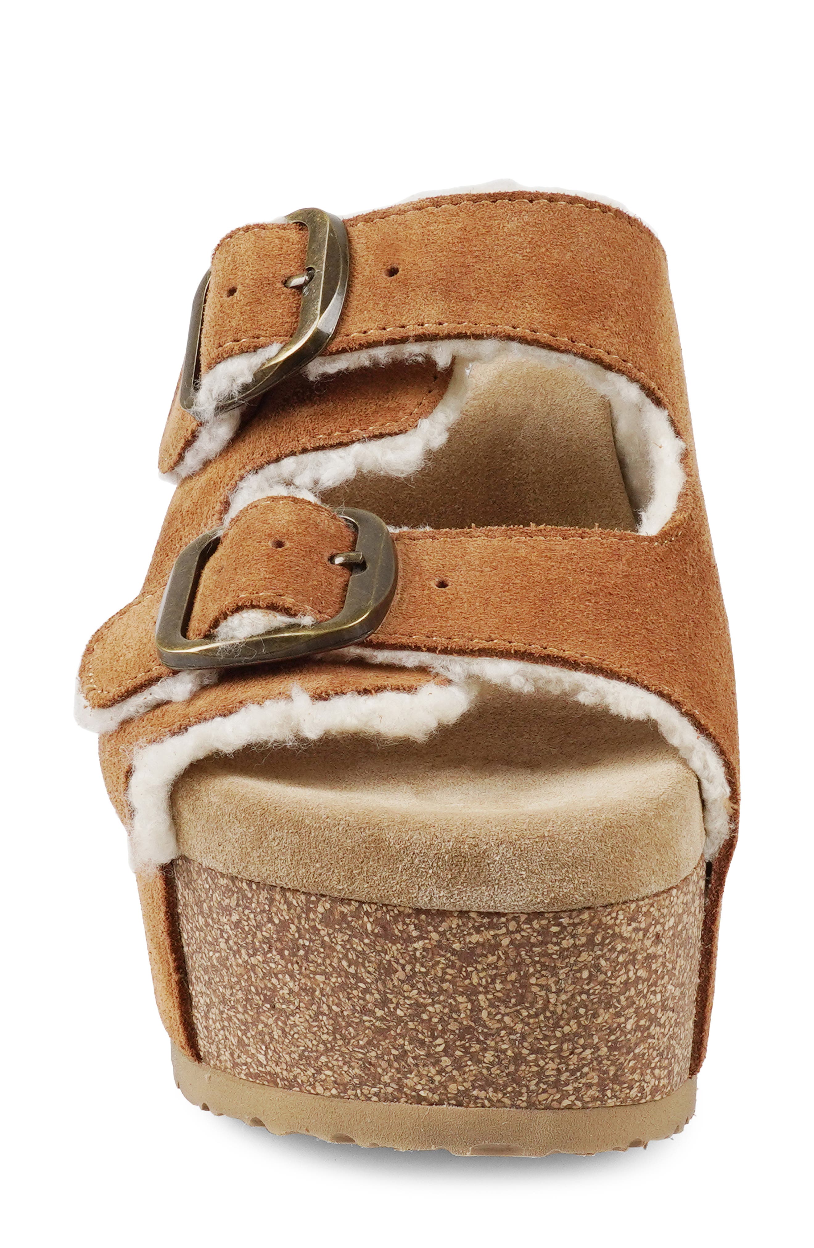 ZIGI Faux Shearling Platform Sandal, Alternate, color, Tan Suede