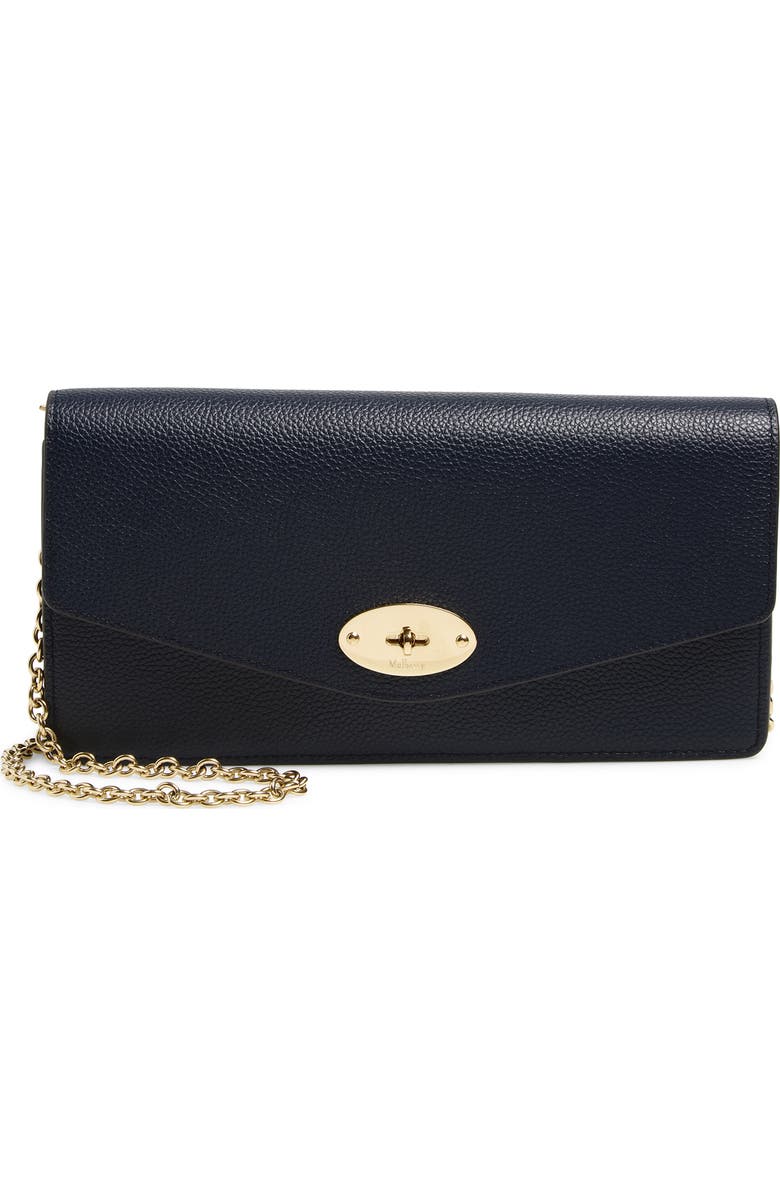 Mulberry Darley Leather Clutch, Main, color, Night Sky