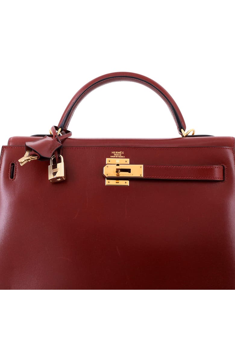 Pre-Owned Hermes Kelly Handbag Red Box Calf with Gold Hardware 32, Alternate, color, Rouge H