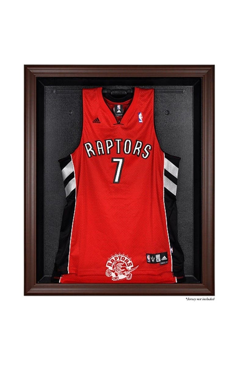 FANATICS AUTHENTIC Toronto Raptors Brown Framed Hardwood Classics 1995 - 2015 Logo Jersey Display Case, Main, color, 