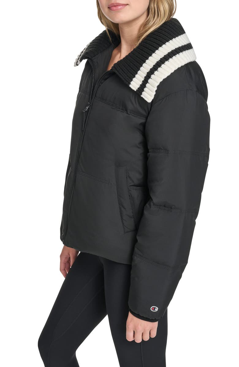 Champion Shawl Collar Puffer Jacket, Alternate, color, Black