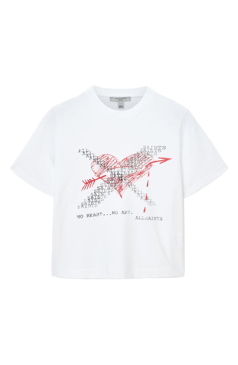 AllSaints Heartache Lisa Cotton Graphic T-Shirt, Alternate, color, White