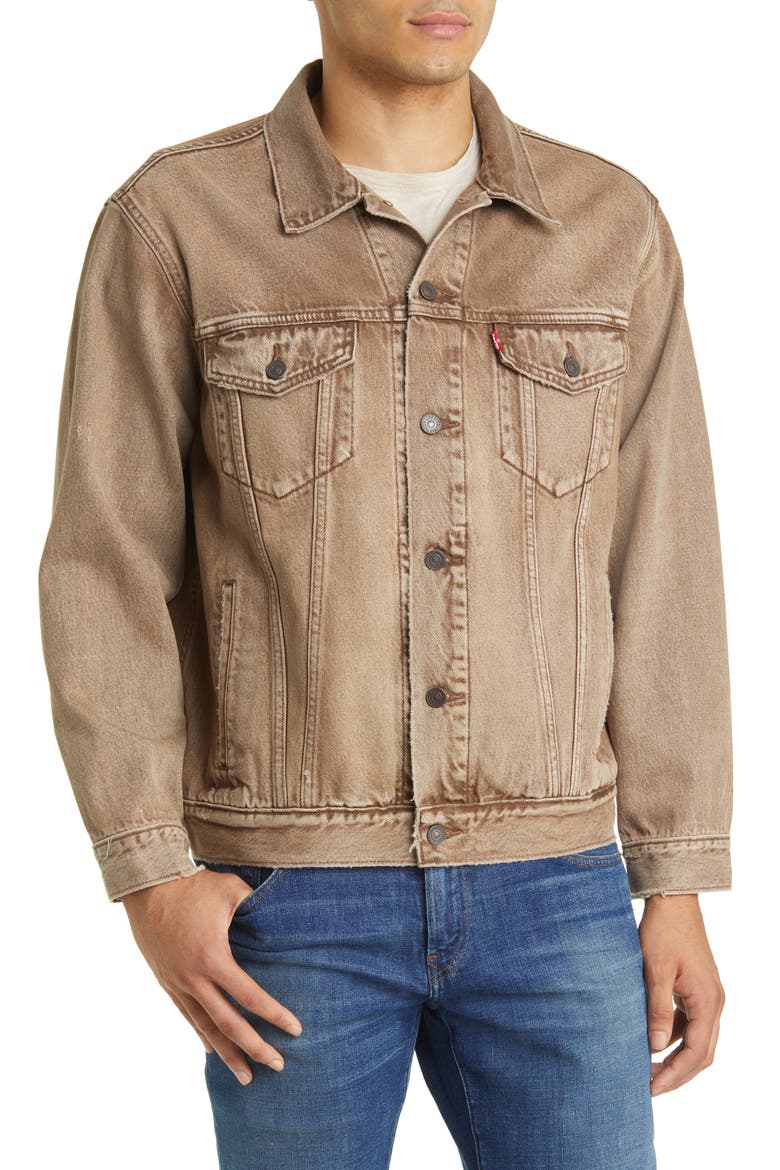 Relaxed Fit Denim Trucker Jacket, Alternate, color, THE WOODS