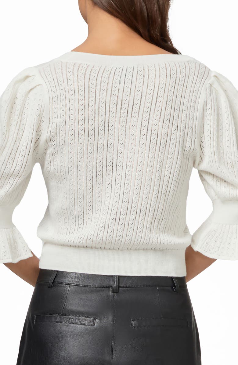 PAIGE Magnolia Pointelle Scoop Neck Sweater, Alternate, color, Ivory