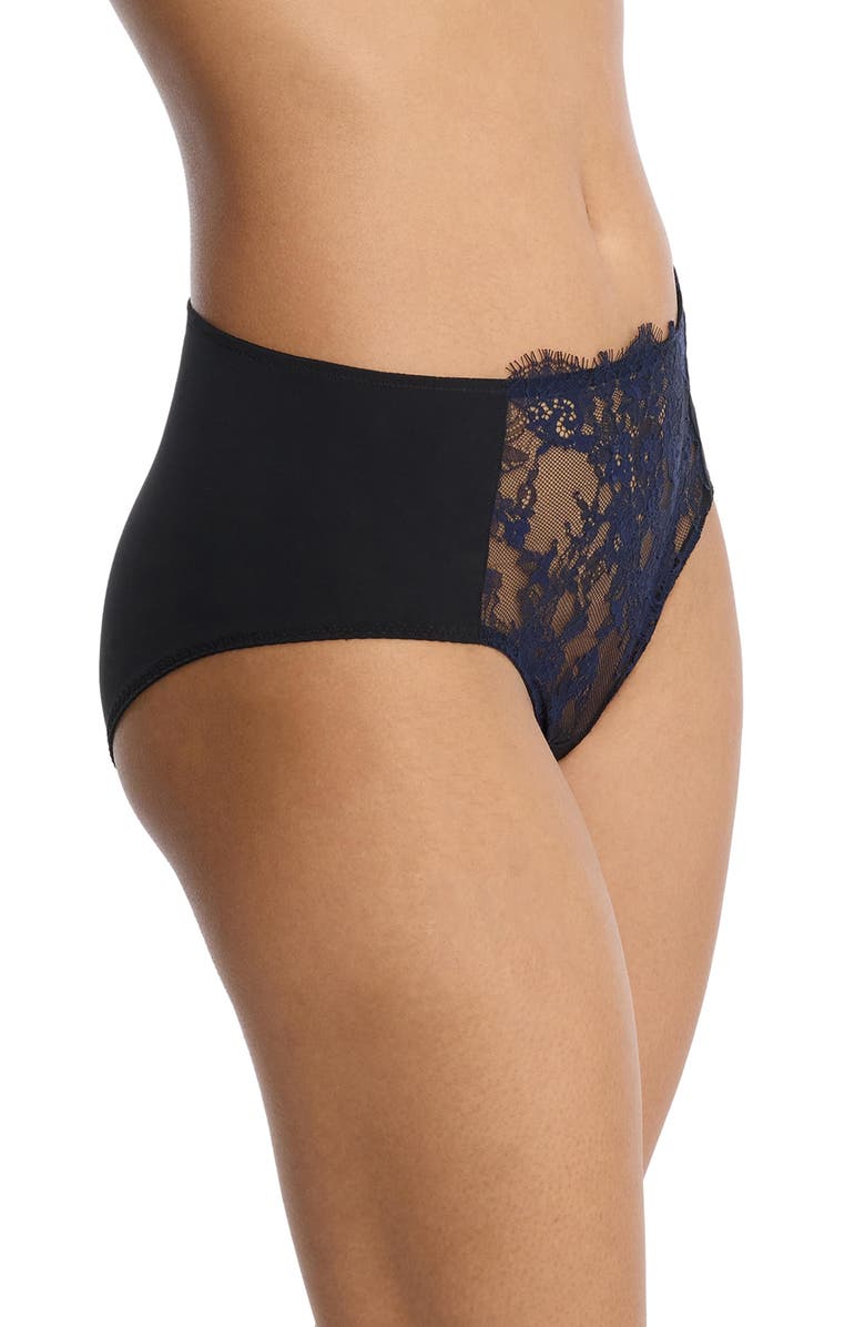 Skarlett Blue Entice Front Lace Brief, Alternate, color, Black/Midnight