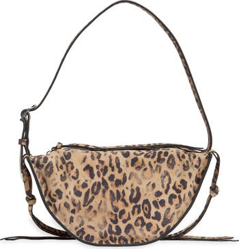Suede Half Moon Crossbody Bag