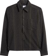 Percival Leland Stripe Boxy Button-Up Shirt