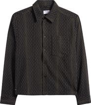 Percival Leland Stripe Boxy Button-Up Shirt