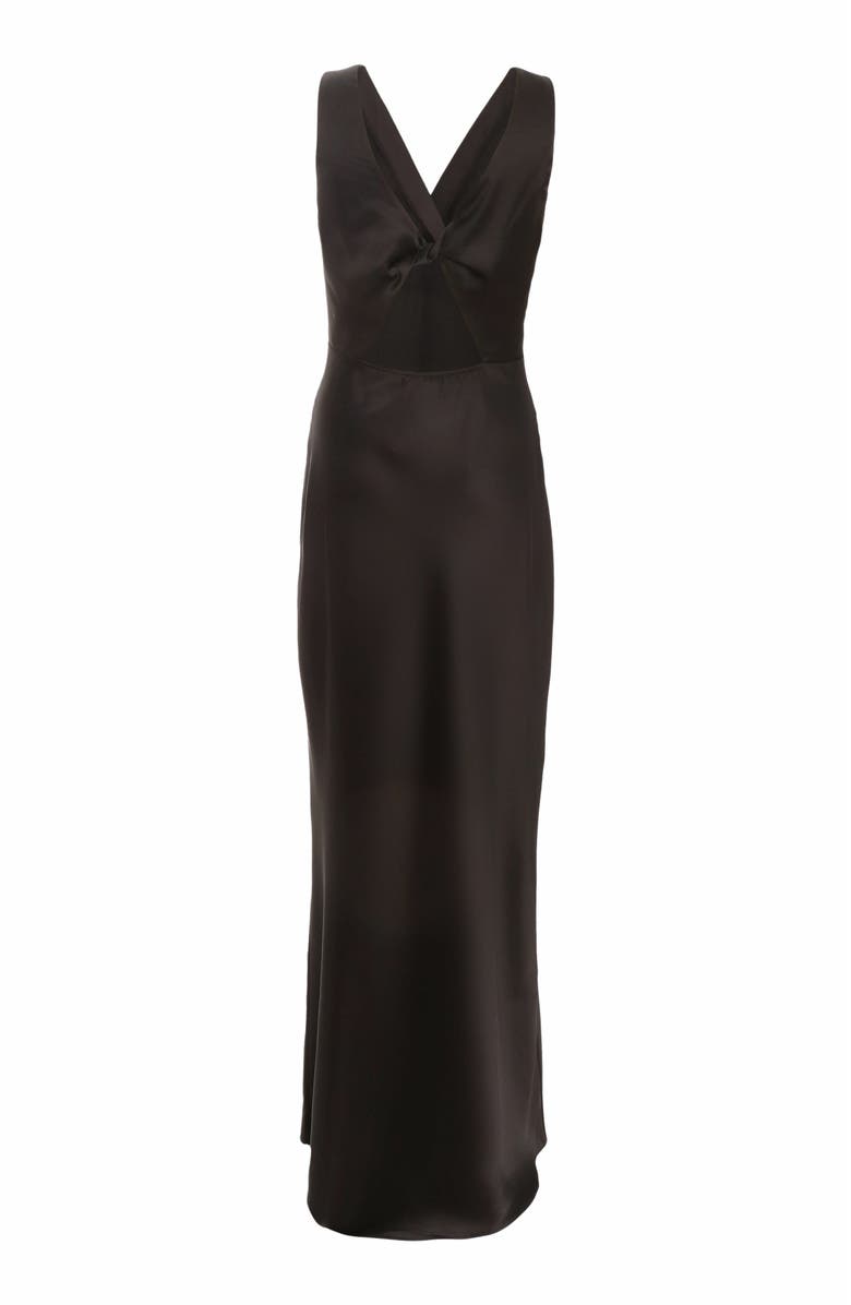 QUIZ Satin Wrap Front Maxi Dress, Alternate, color, Black