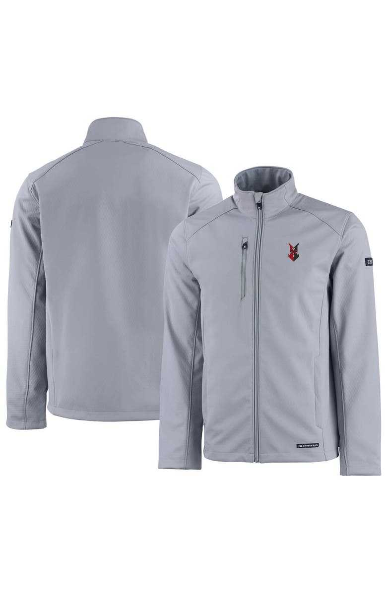 Cutter & Buck Men's Cutter & Buck  Gray Indianapolis Indians Evoke Eco Softshell Recycled Full-Zip Jacket, Main, color, 