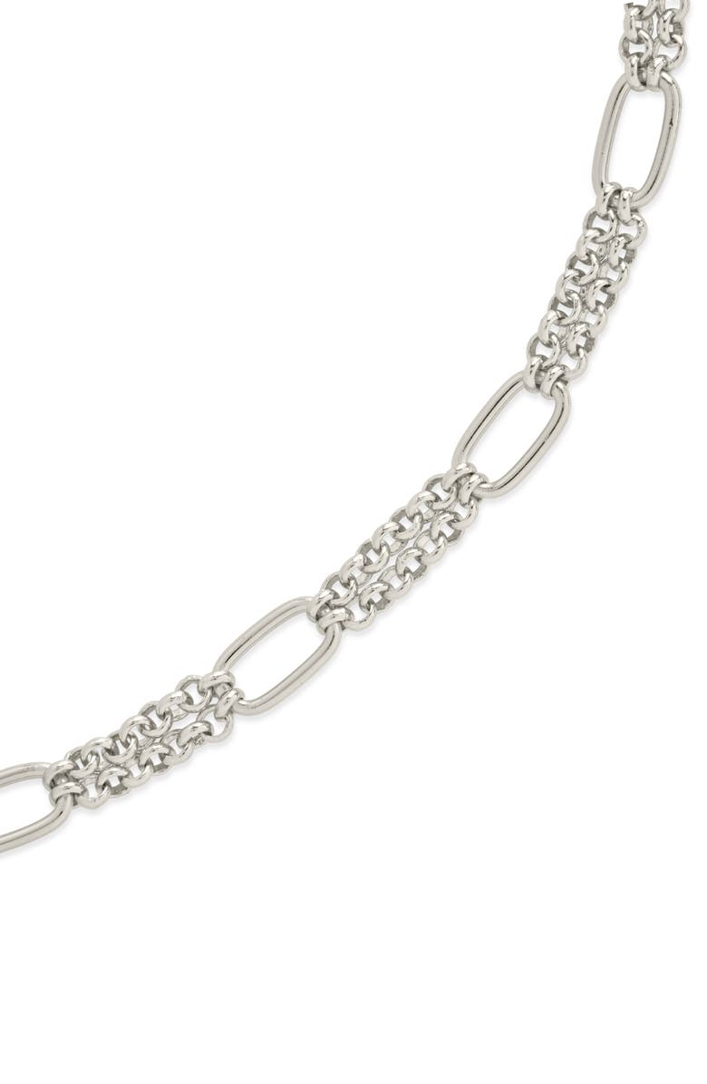 Sterling Forever Zenni Station Chain Bracelet, Alternate, color, Silver