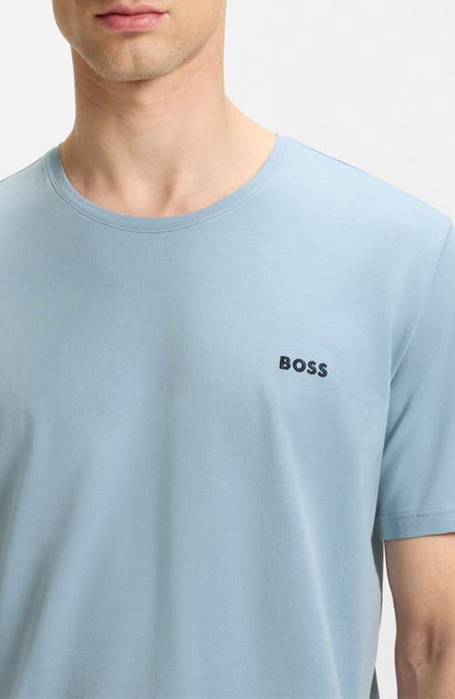 Hugo Boss Boss Mix Match Stretch Modal Pajama T-shirt In Blue