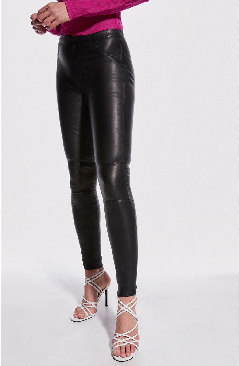 AS by DF Kenny Stretch Leather Leggings, Alternate, color,