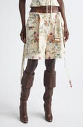 McQueen Oversize Floral Jacquard Cargo Shorts