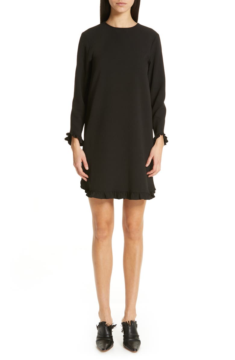 Ganni Heavy Crepe Midi Wrap Dress, Alternate, color, 