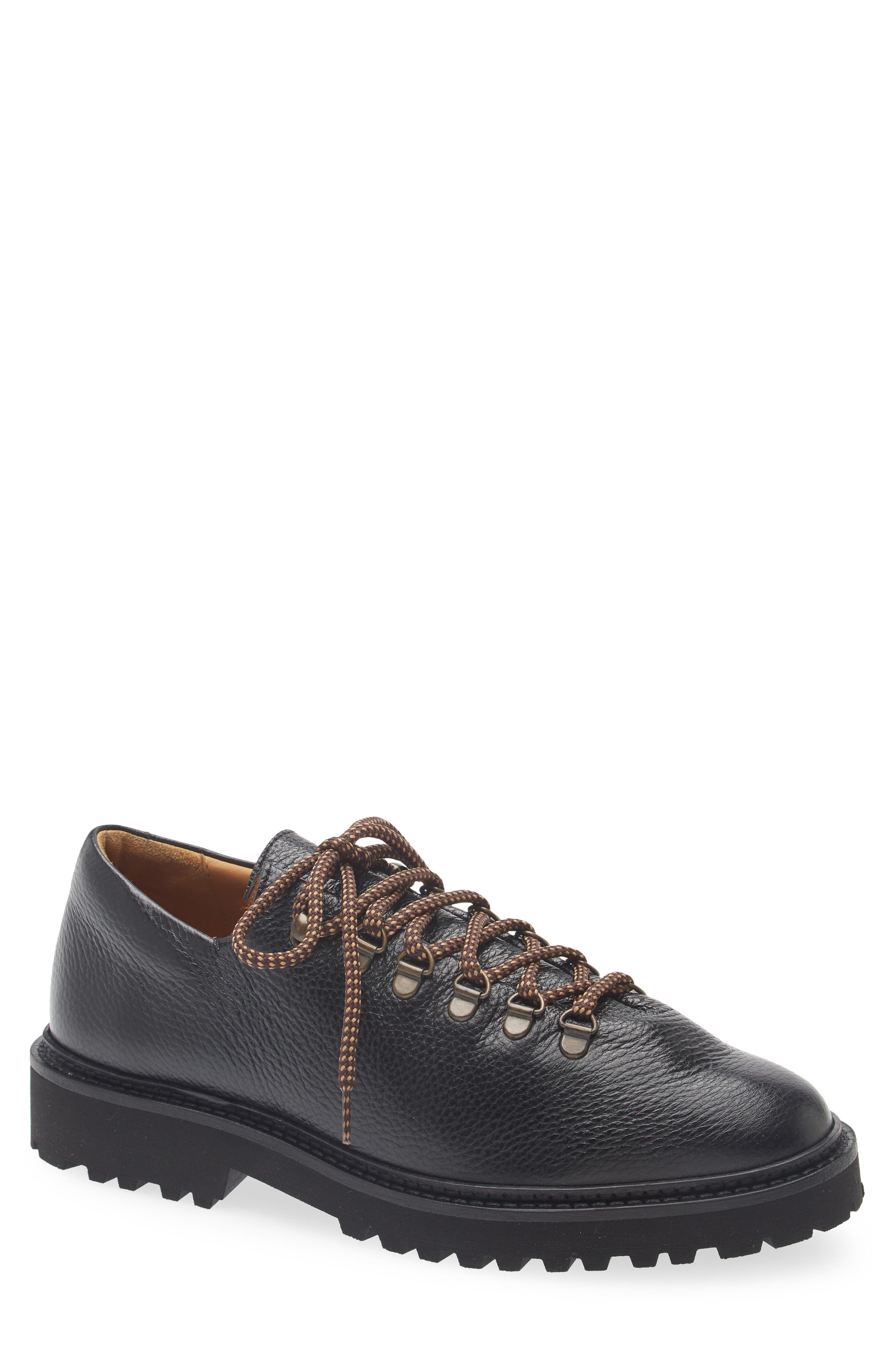 JACQUES SOLOVIERE Rasmus Lug Sole Wholecut Shoe, Main, color, Black