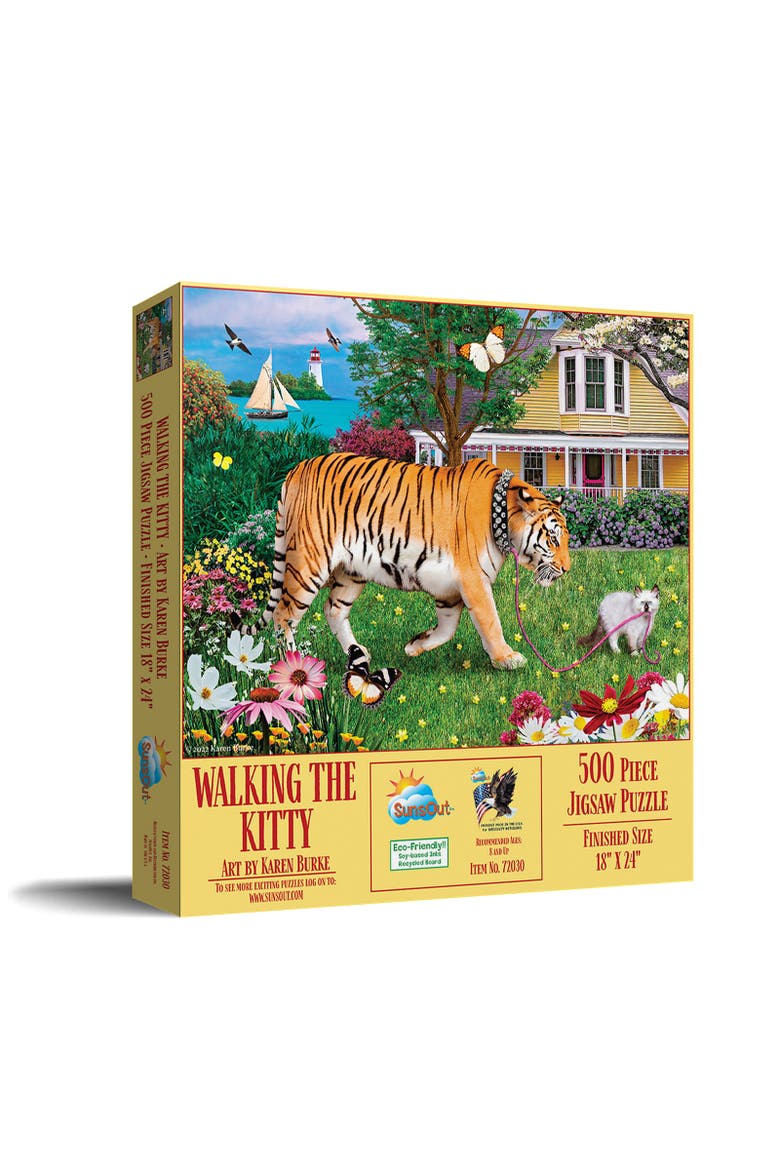 Walking the Kitty 500 piece Jigsaw Puzzle for Adults, Main, color, Multicolor
